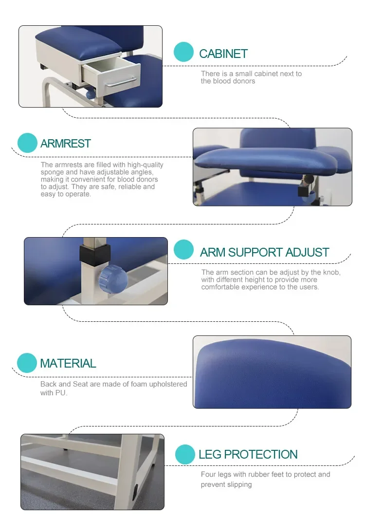 Blood Drawing Collection Donation Chair Patient Blood Dialysis Chair