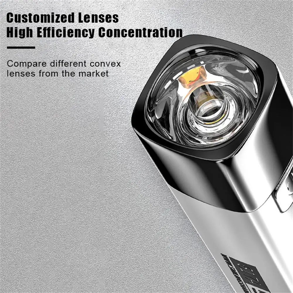 Portable Mini Flashlight LED Ultra Bright Torch Searchlight Portable USB Rechargeable Emergency Lamp Outdoor Camping Lighting