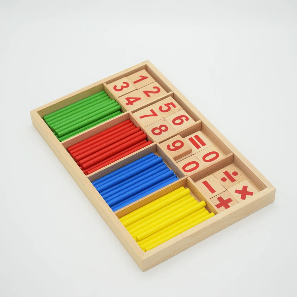 몬테소리 교육 나무 장난감, 어린이 수학 계산 스틱 장난감, 유치원 교육 수학 산수 교육 보조, 어린이 선물