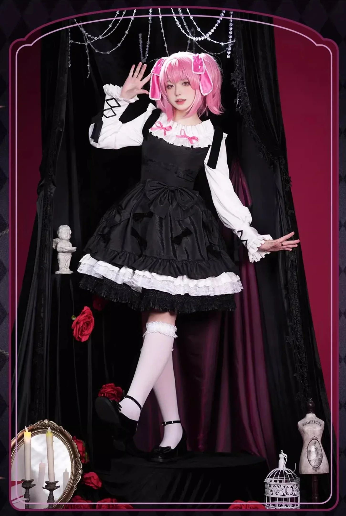 

Kaname Madoka Cosplay Anime Puella Magi Madoka Magica Cospaly Costume Girl Lovely Lolita Dress Wig Full Set Costumes