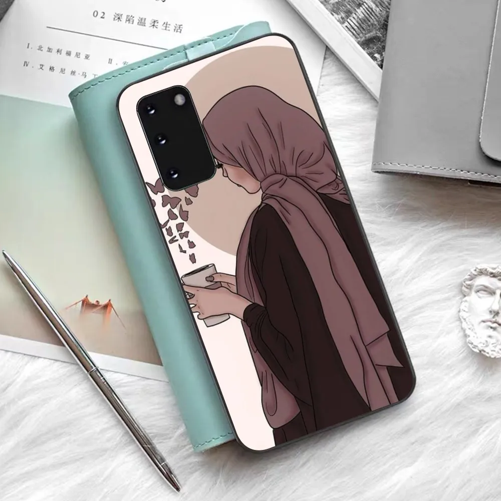 Muslim Arabic Hijab Girl Phone Case For Samsung S 9 10 20 21 22 23 30 23plus lite Ultra FE S10lite Fundas