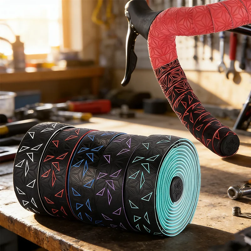 

Bike Handlebar Tape, PU Anti-Slip Grip, Road Bike Shock Absorption Tape, Sweat-Wicking Handlebar Wrap, Cycling Sports Equipment