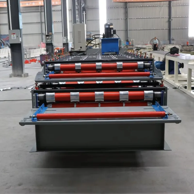 Quality Assurance Tile Press Machine Customize Double Layer Metal Tile Press with Integrated Leveling Decoiler Auto Notching