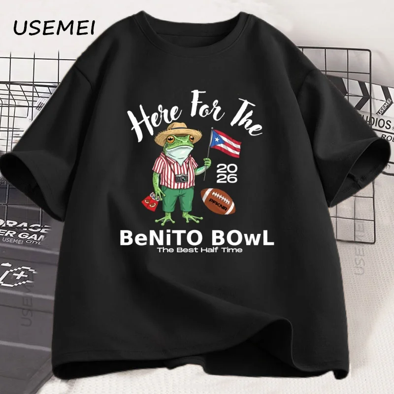 هنا لBeniito Bowl تي شيرت بورتوريكو لكرة القدم تي شيرت باد باني سوبر بول 2026 أفضل المشجعين نصف الوقت تي شيرت الشارع الشهير
