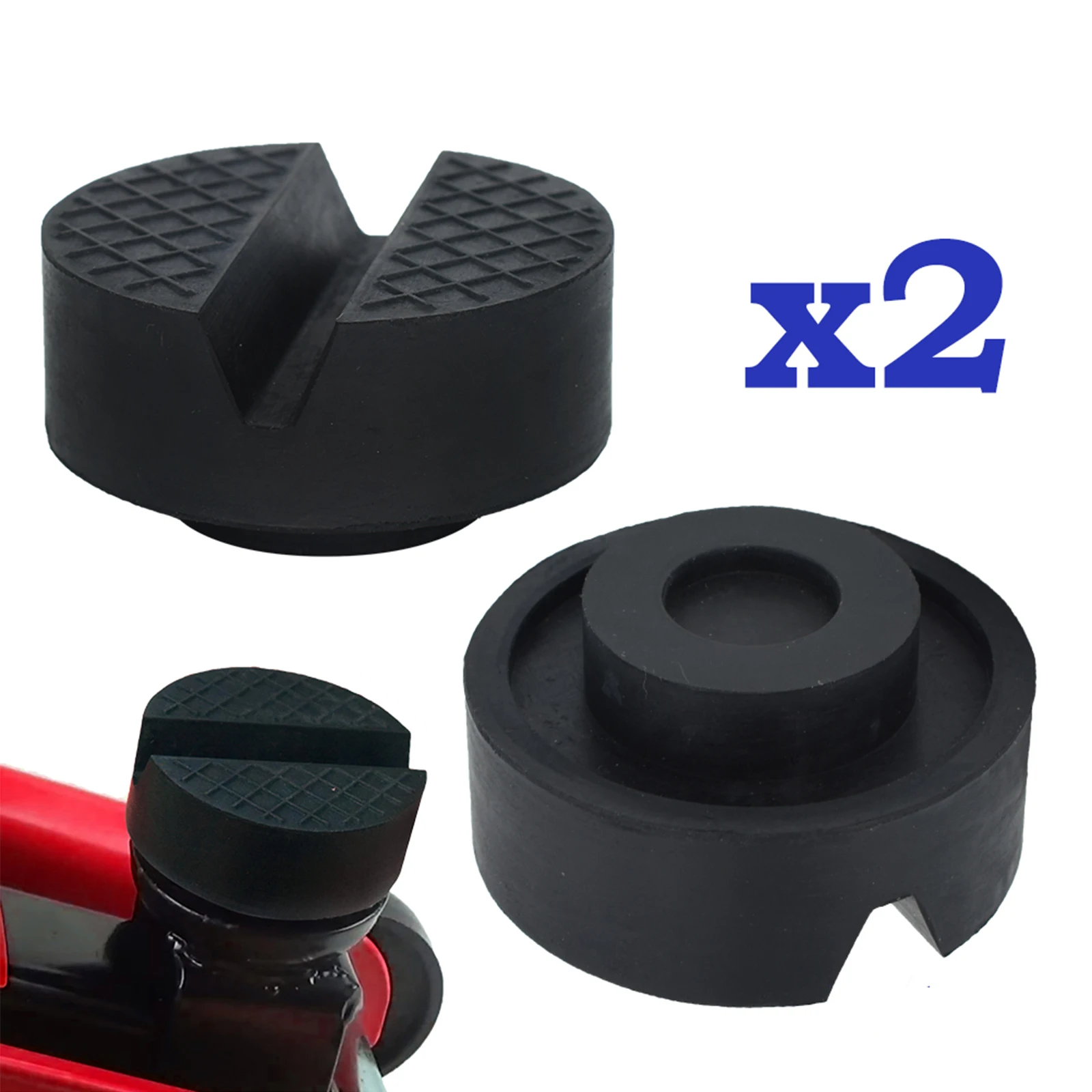

2Pcs Universal Car Lift Jack Stand Rubber Pads Black Rubber Slotted Floor Jack Pad Frame Rail Adapter For BMW Audi Benz Skoda