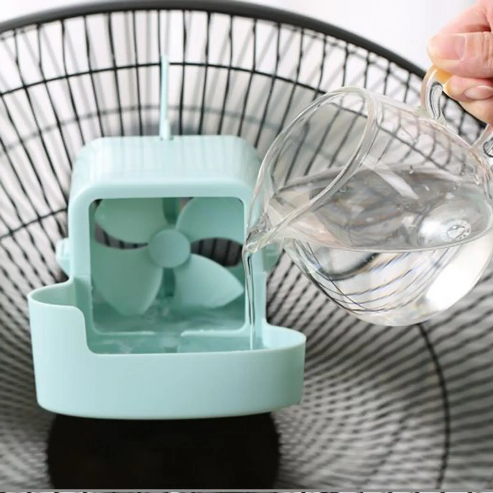 Fan Cooler Ice Box Hangable Fan Mist Cooling Adapter Portable Quick Cooling Floor Fan Non Perforated Fan Box For Summer view 2