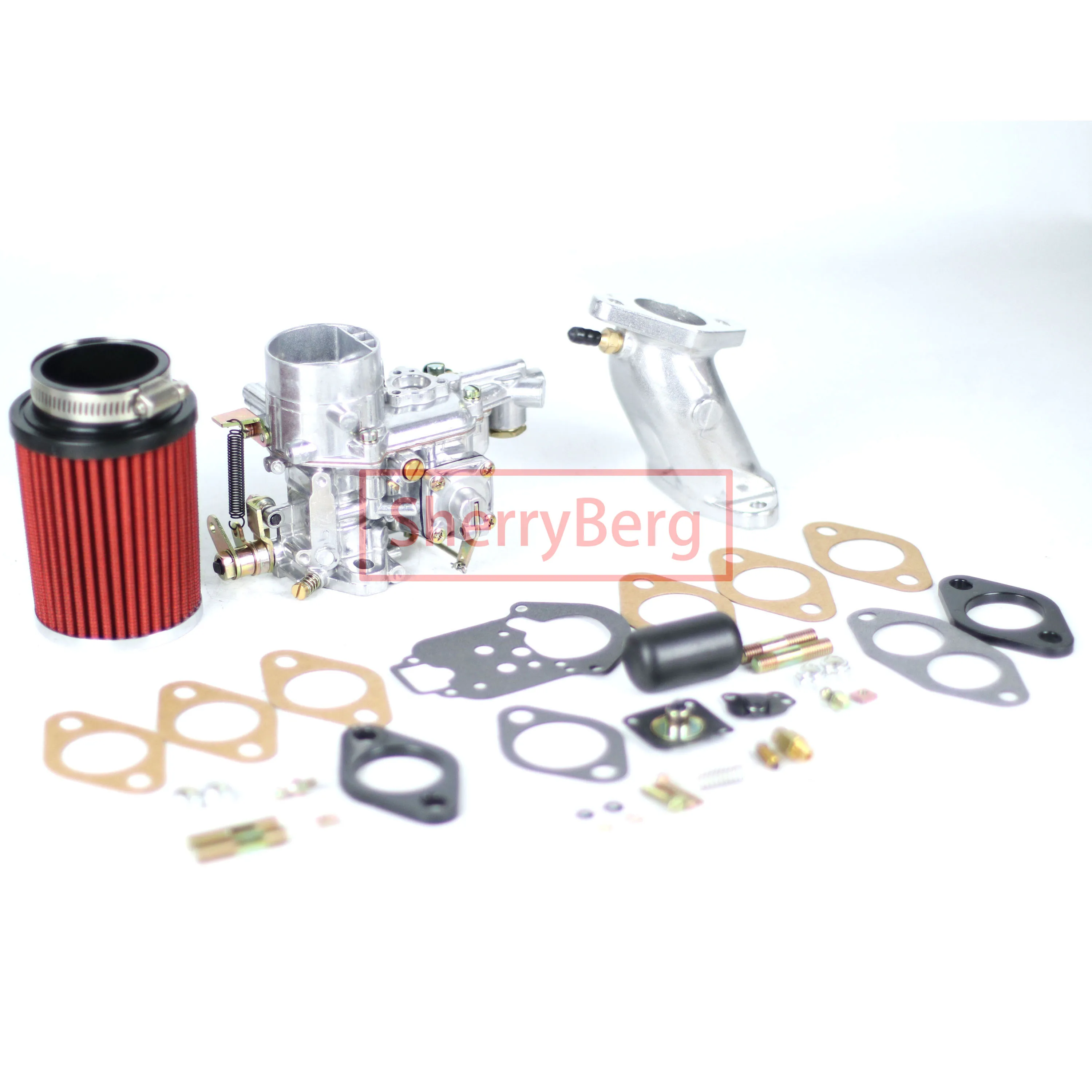 SherryBerg Carb Carburador  Kit Rep. Model Weber 34 ICT Carburetors for Volkswagen Beetle 1600 1968 1969-1974 T1 Intake Manifold 