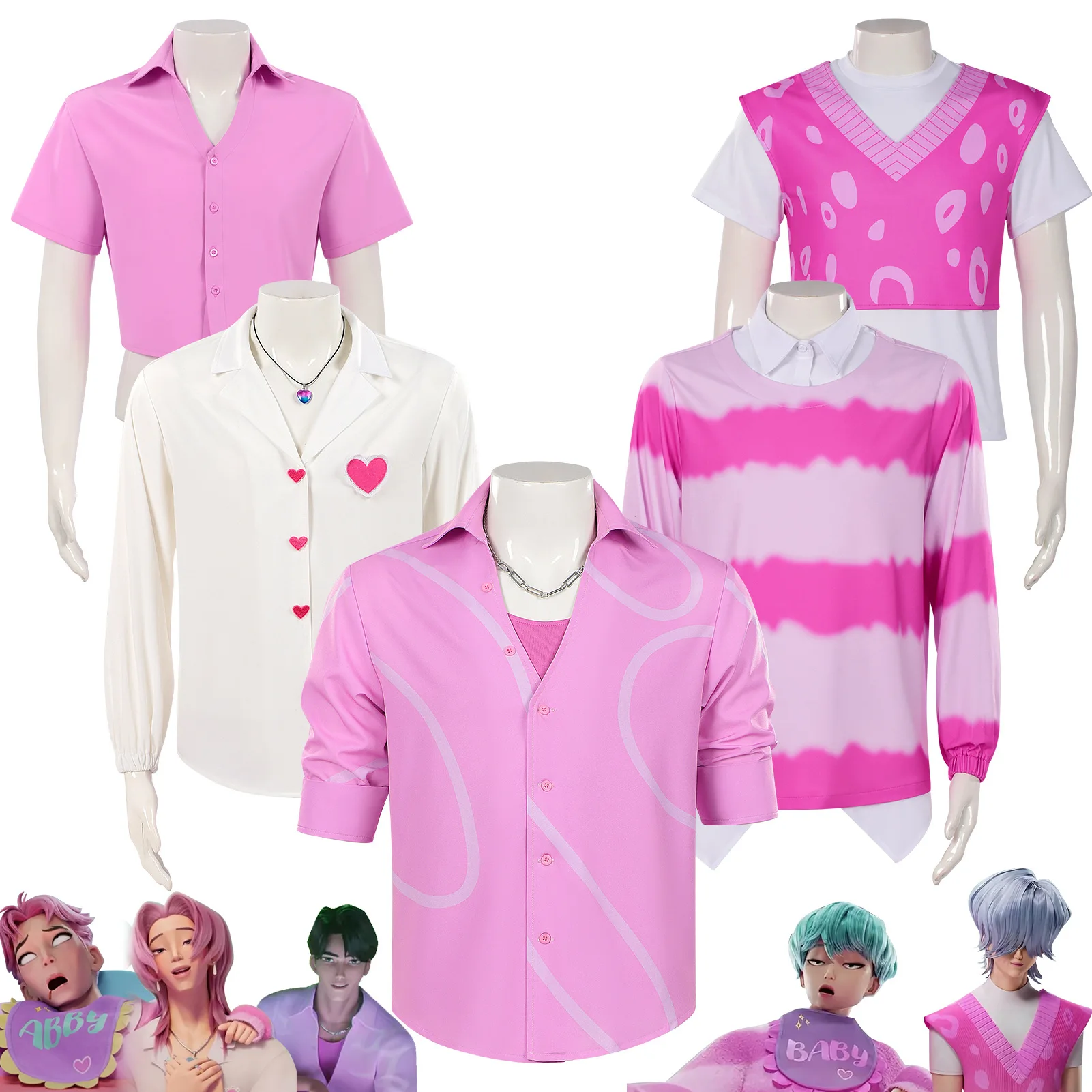 

AnimeBaby Jinu Mystery Abby Boys Saja Romance Cosplay Demon Hunters Costume KPOP Group Idol Roleplay Halloween Party For Boys