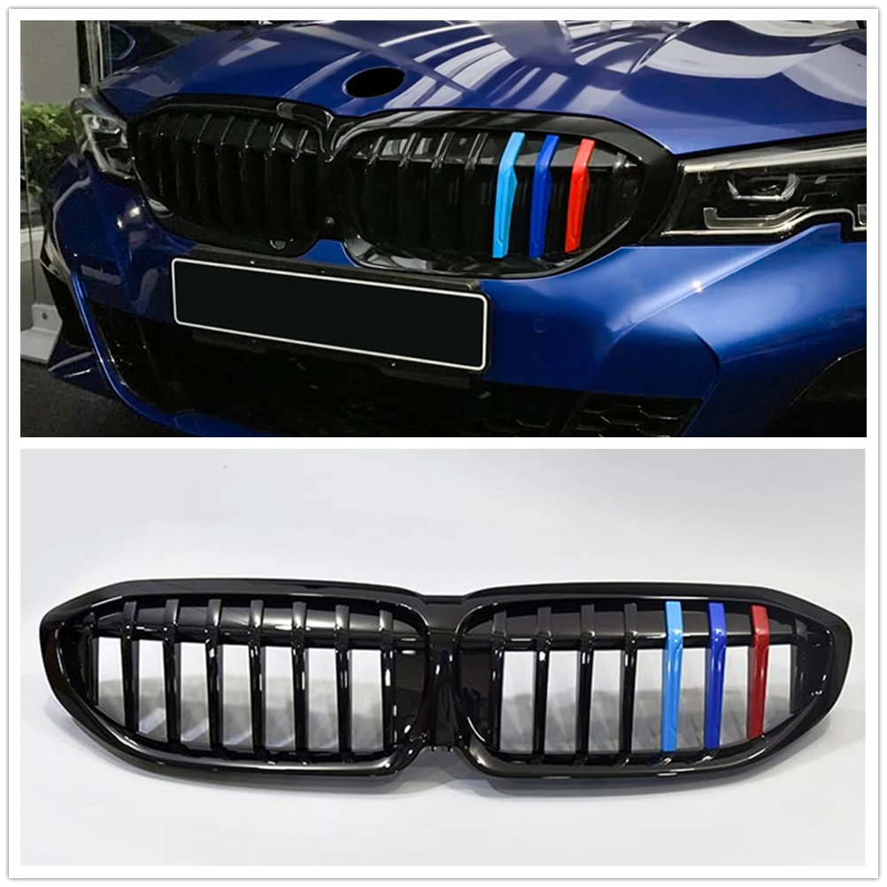 Car Front Grille Racing Hood Mesh Grill Bumper Auto Part For BMW 3 Series 330i G20 G21 G28 2019-2022