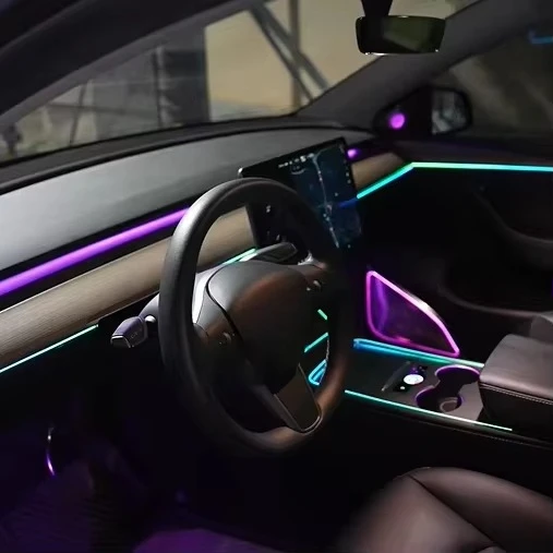 

Ambient Lighting 24 Color LED Light Strips With Touch Control/App Control Interior Upgrade For Tesla Model Y 2014-2017
