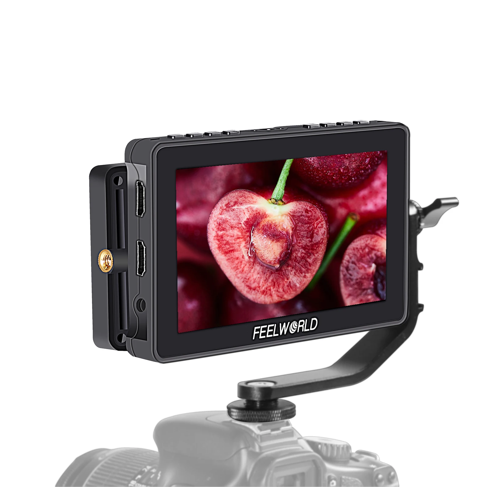 FEEL WORLD F5 PRO 5.5'' FHD HDM Touch Screen On-camera Monitor with Fill Light with F970 Install and Power Kit