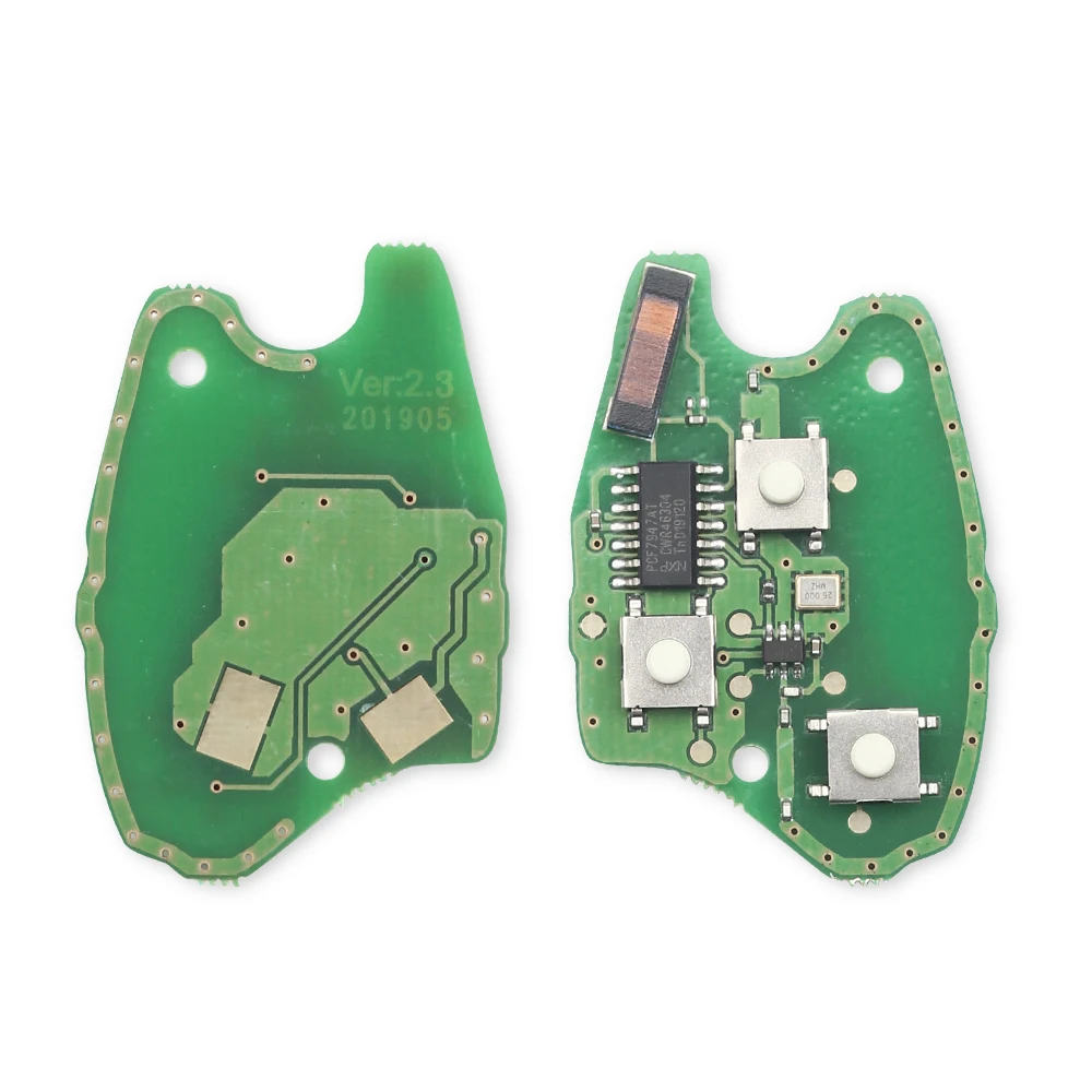 KEYYOU 2 Buttons Keyless Remote Control Key Fob 433MHz with PCF7947 Chip For Renault Clio Kangoo Master Modus Twingo