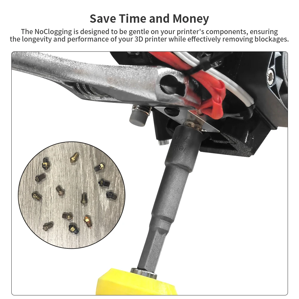 Toaiot-herramienta de limpieza de impresión 3D sin obstrucciones, tubos de desobstrucción, extrusoras, uso para boquillas M7 M8, herramienta de limpieza, accesorio de impresora 3D