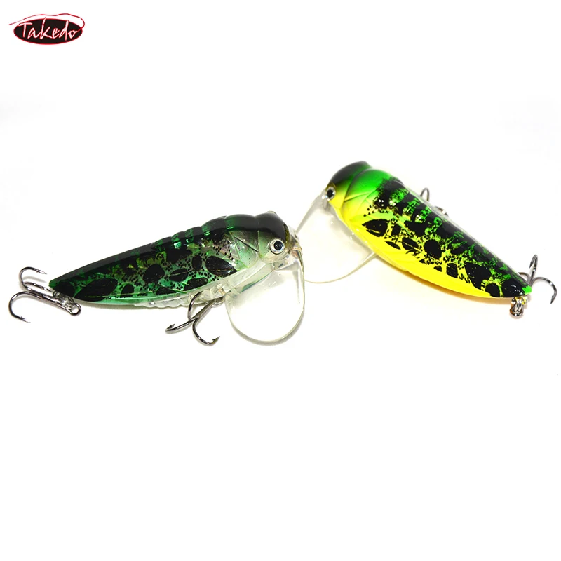 TAKEDO RL15 Topwater Wobbler Cicada Bait Bionic Insect Bait Popper Fly Fishing Lure Cicada Wing Artificial Crankbait For Pike