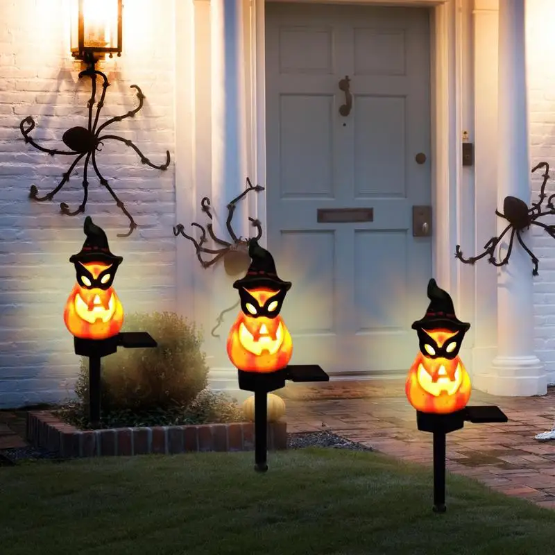 

Halloween Solar Powered Floor Light Outdoor Waterproof Lamp Pumpkin Decoration Courtyard Landscape Light Horror Atmosphere Light