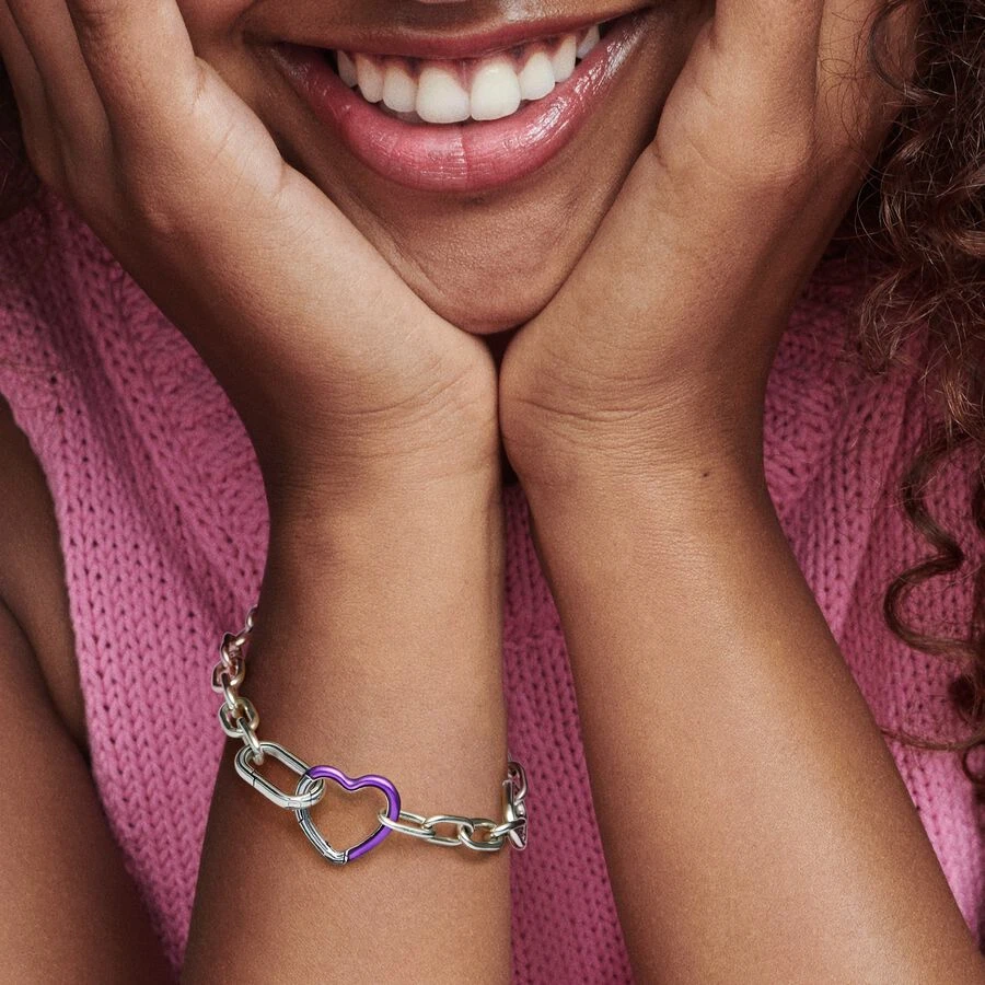 حار بيع لي سلسلة 925 فضة سلاسل لي سلك القلب ميدالية الزواج وصلة مزدوجة سحر صالح الأصلي سوار حلية