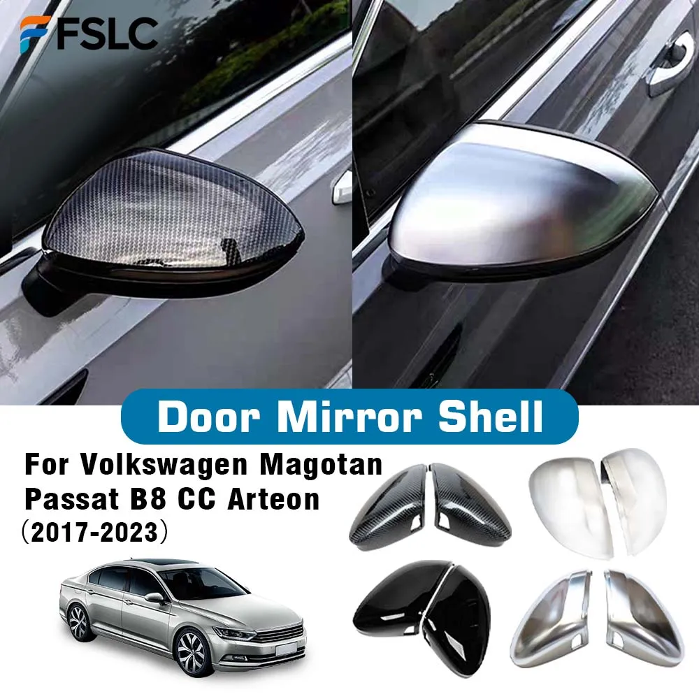 

Protective Cover Door Mirror Shell For Volkswagen Magotan Passat B8 CC Arteon 2017-2023 Chrome Silver Carbon Fiber Forging patte