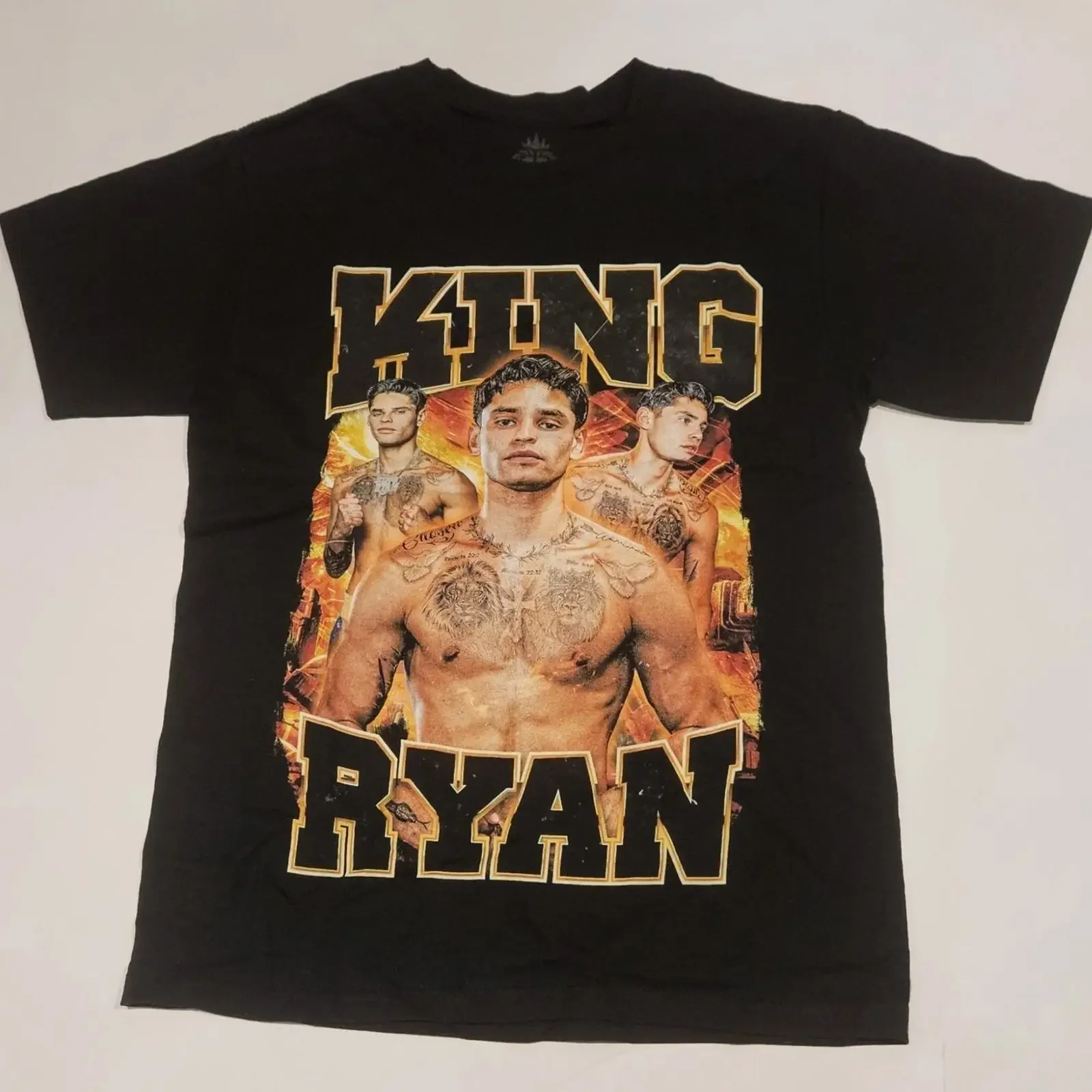 Fierce King With A Lion Logo On Back Ryan Garcia T Shirt Mexican Boxer Size Md vintage Washed Soft Comfortable designer clothes