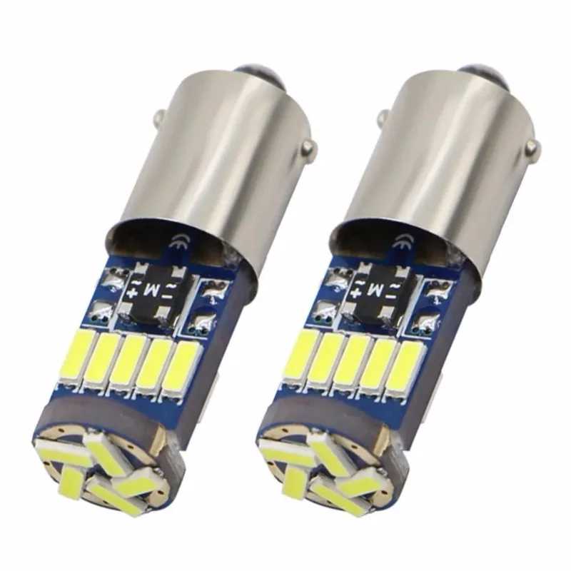 2pcs BA9S Led Bulbs 4014 Chip 15SMD T4W H6W Car Interior Reading Dome Lamp License Plate Light Auto Parking Lights 12V