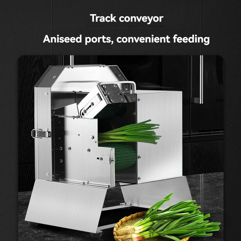 Электрическая овощерезка, многофункциональная коммерческая ремень из нержавеющей стали, двигатель из чистой меди, емкость 100 кг/ч, кухня