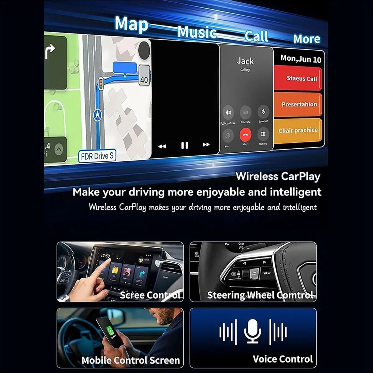 

*A96ZZ 2 в 1 беспроводной адаптер Carplay Android AUTO Smart AI Box Carplay Wi-Fi и Bluetooth проводной CarPlay к беспроводному Carplay