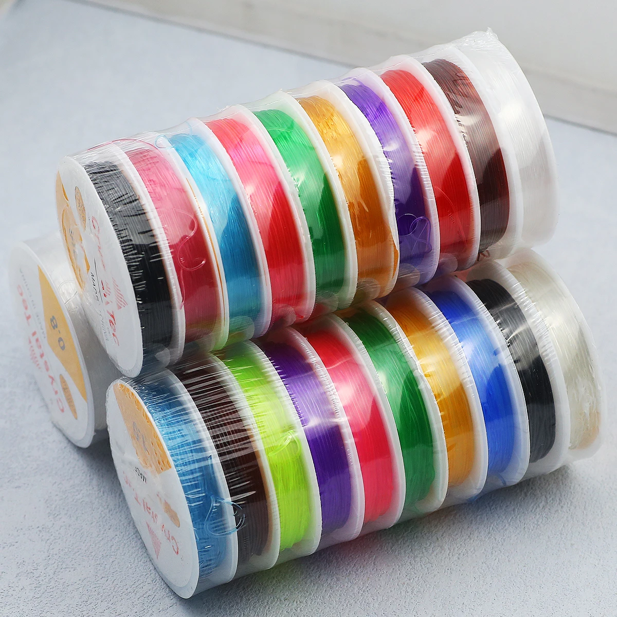 

10 Rolls 0.6/0.8/1.0mm Colorful Crystal Elastic Beading Rope Cord Thread String For DIY Necklace Jewelry Making Findings