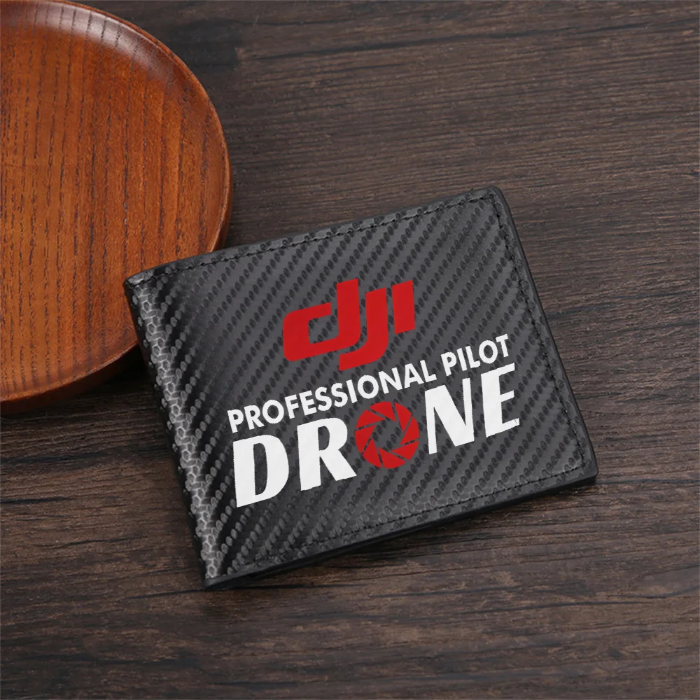 DJI red logo professional drone pilot Men's Wallets Simple Business Modern Stylish Printing Design Gifts For Father Boyfriend Ch