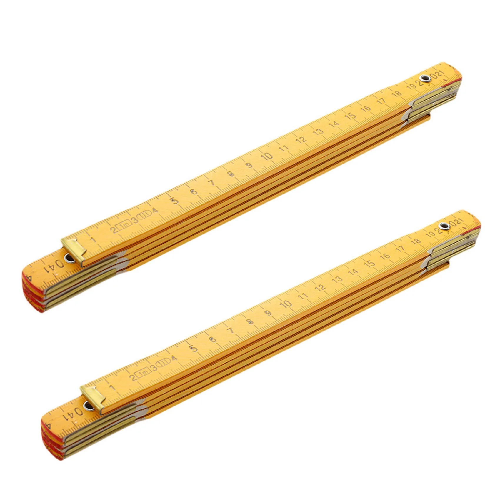 2X Portable Carpenter Wooden Folding Ruler 100cm/39Inch