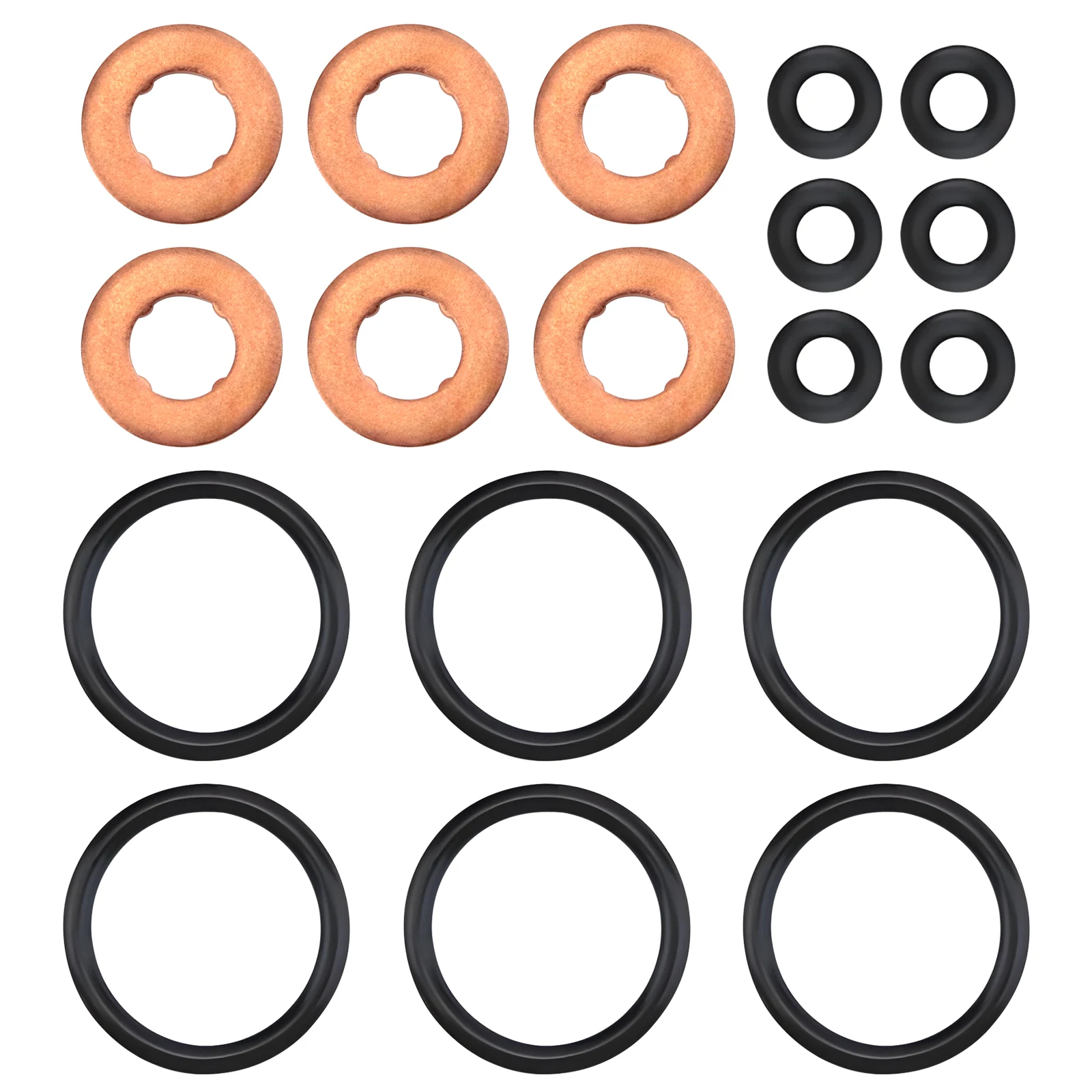 

18pcs Injector Seal Washer O-Ring Fitting Kit for Range Rover Sport Discovery Jaguar 3.0L TDV6 SDV6 LR054612 LR022992 LR032818