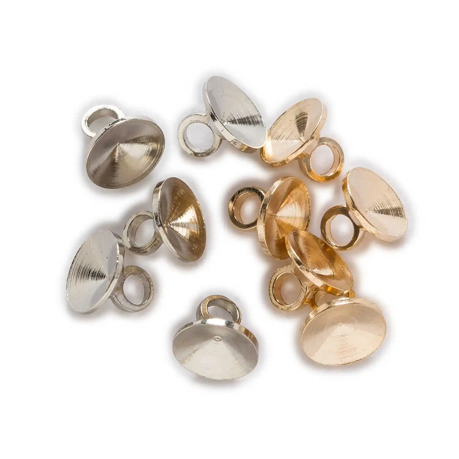 

20pcs Copper Half Hole Charms Eye Beads End Caps Top Drilled Pendant Bails Findings Connectors For Jewelry Makings