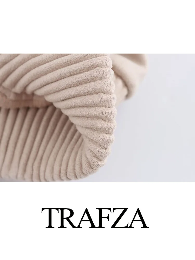 TRAFZA 2024 femminile New Fashion Streetwear Style cappotti Casual Solid maniche lunghe tasche cerniera autunno giacche corte donna Trendy