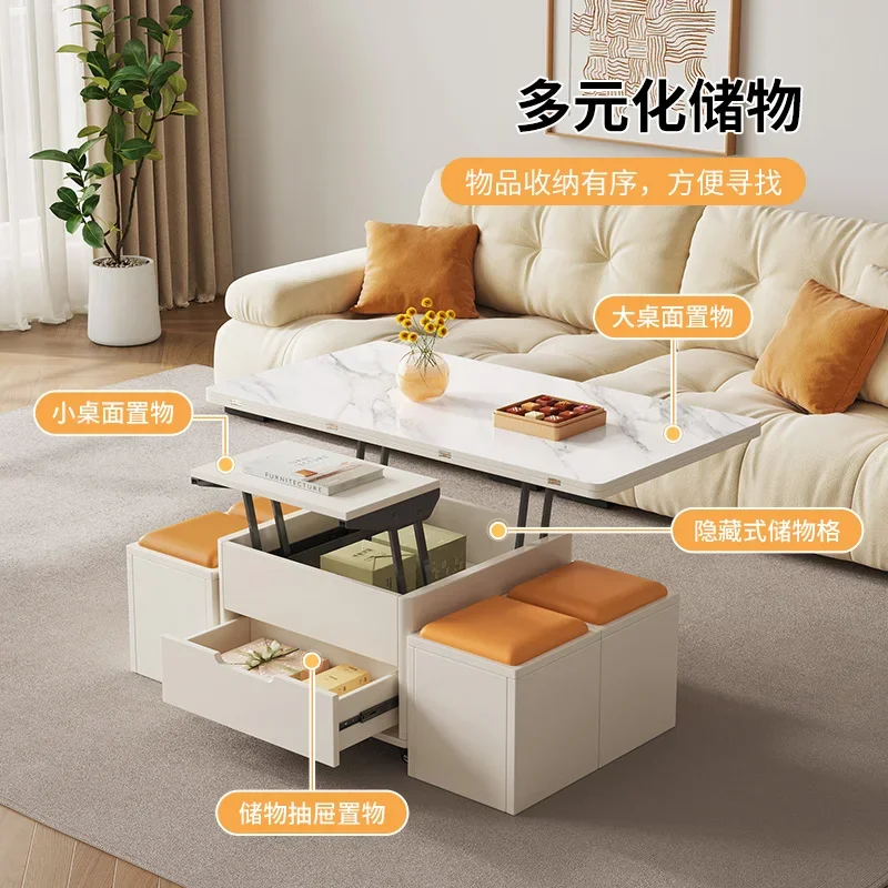 Table basse élévatrice, petit appartement, salon moderne et simple, table à thé à déformation domestique, table à manger