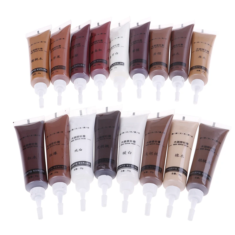 Hot! 2Pcs/lot 20g Wood Furniture Refinishing Paste Wood Floor Scratch Fast Remover Repair Paint Wax For Furniture  17 Colors image 2
