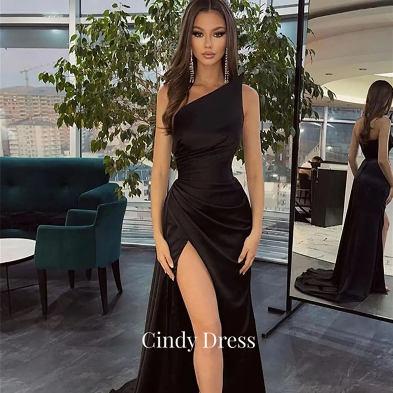 

Cindy Off the Shoulders Mermaid Sexy Black Satin Sharon Said Official Store Dress Dresses Graduation Suitable Request Long Party