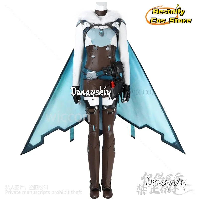 CosplayAnime Game OWW Cosplay Freya Costume Punk Cloak Pu Uniform Necklace Bag Wigs Halloween Party Cos Jirai Kei Girls Outfit-코