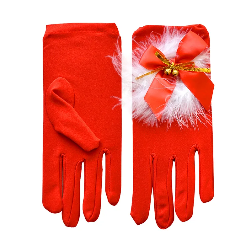 New Christmas Full Finger Gloves Thermal Soft Plush Unisex Elastic New Year Festive Outdoor Mittens Christmas Accessories