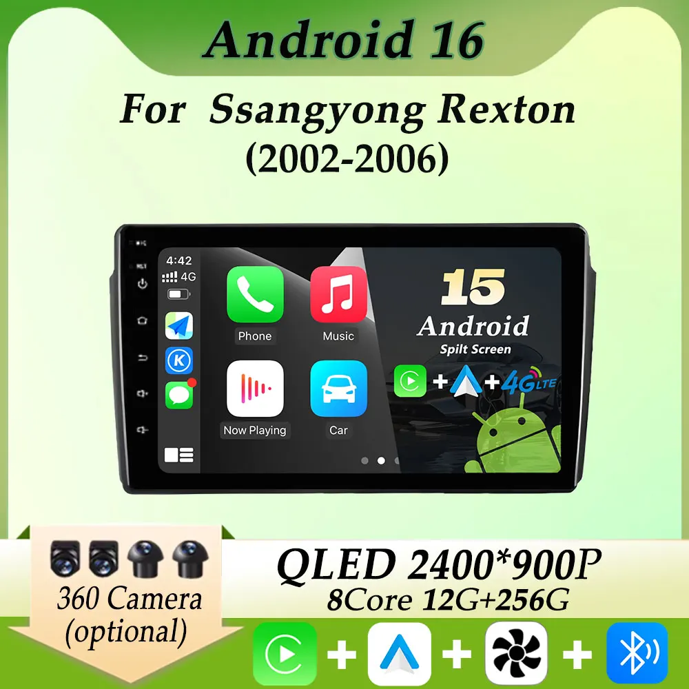 

For Ssangyong Rexton 2002 - 2006 Car Radio Video Multimedia Player Carplay GPS Navigation Split Screen HD Screen DSP stereo WIFI