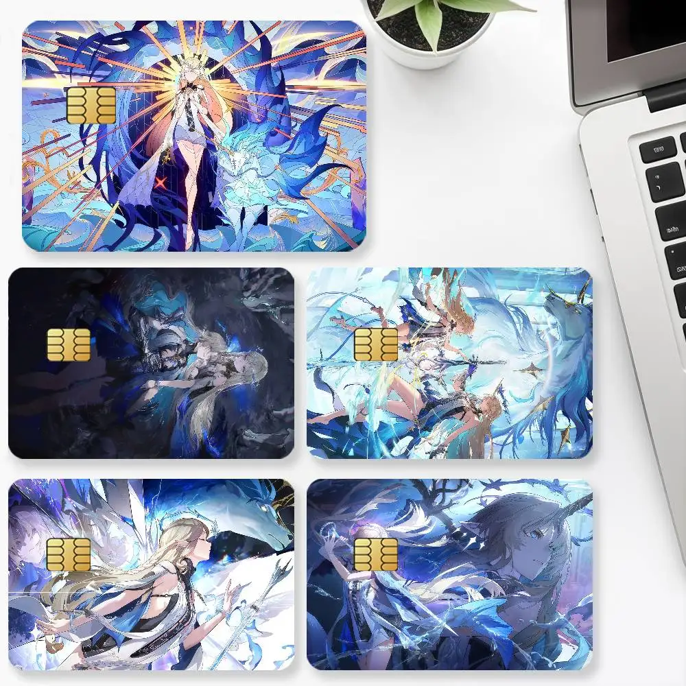 Game Wuthering Waves Cartethyia Credit Card for Bank Debit Decorative Protection 4PCS Anti-scratch Waterproof Stickers Bus Subwa