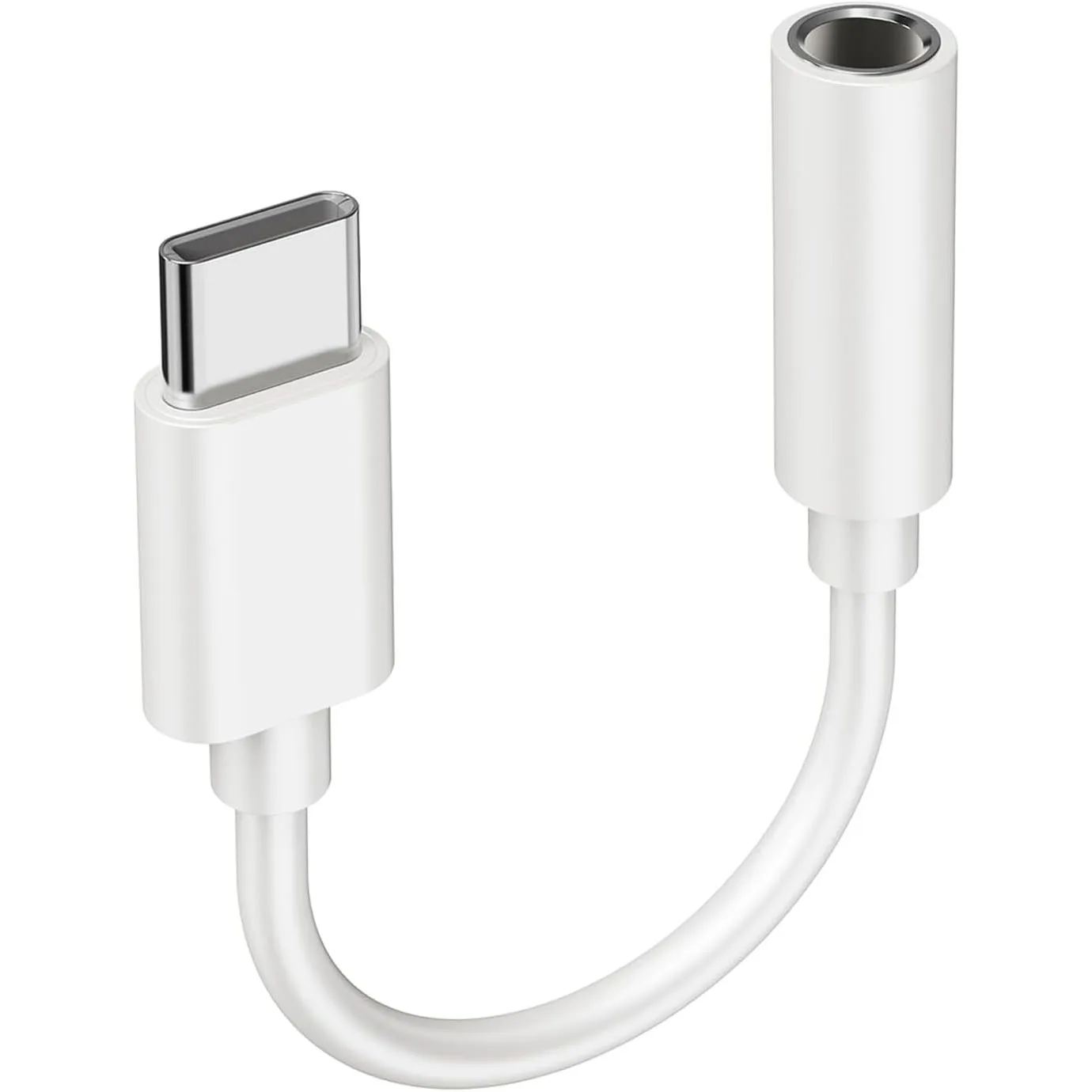 USB C to 3.5mm Audio Headphone Jack Adapter,USB C Dongle Cord Cable Compatible with iPhone 17/16/15,Samsung Galaxy S25S24- White