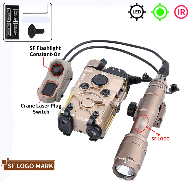 Alle metalen OGL tactische laser rood/groen/blauw laser en IR-flitser, met SF-zaklamp met AXON-afstandsbediening voor airsoft/jacht