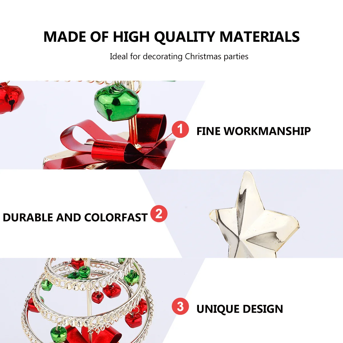 

1pcs Christmas Spiral Gift Box Iron Craft Decorations 3D Tree Ornament Desktop Mini Decoration For Home Office Hotel Bar Party