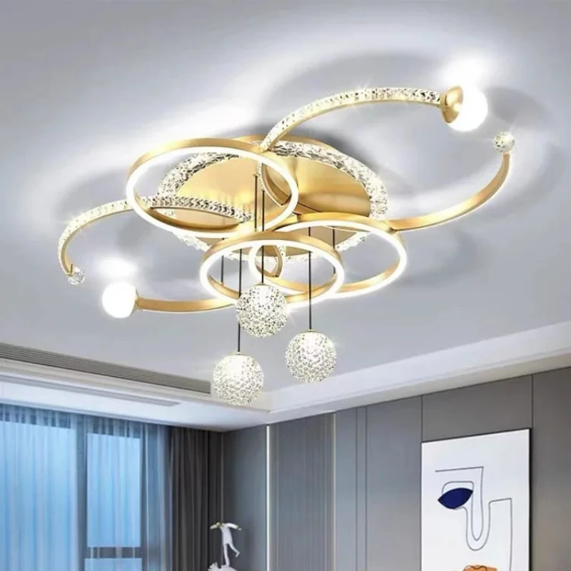 Starry Sky Ceiling Light Gold Black White Chandelier Pendant Lamp LED  Restaurant Lamp Villa Bedroom Interior Decoration