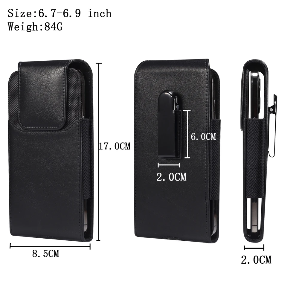 Mobile Phone Leather Waist Bag For iPhone 15 14 13 12 Pro Max Samsung S23 S22 Xiaomi Huawei Men Belt Clip Case Cell Phone Holder