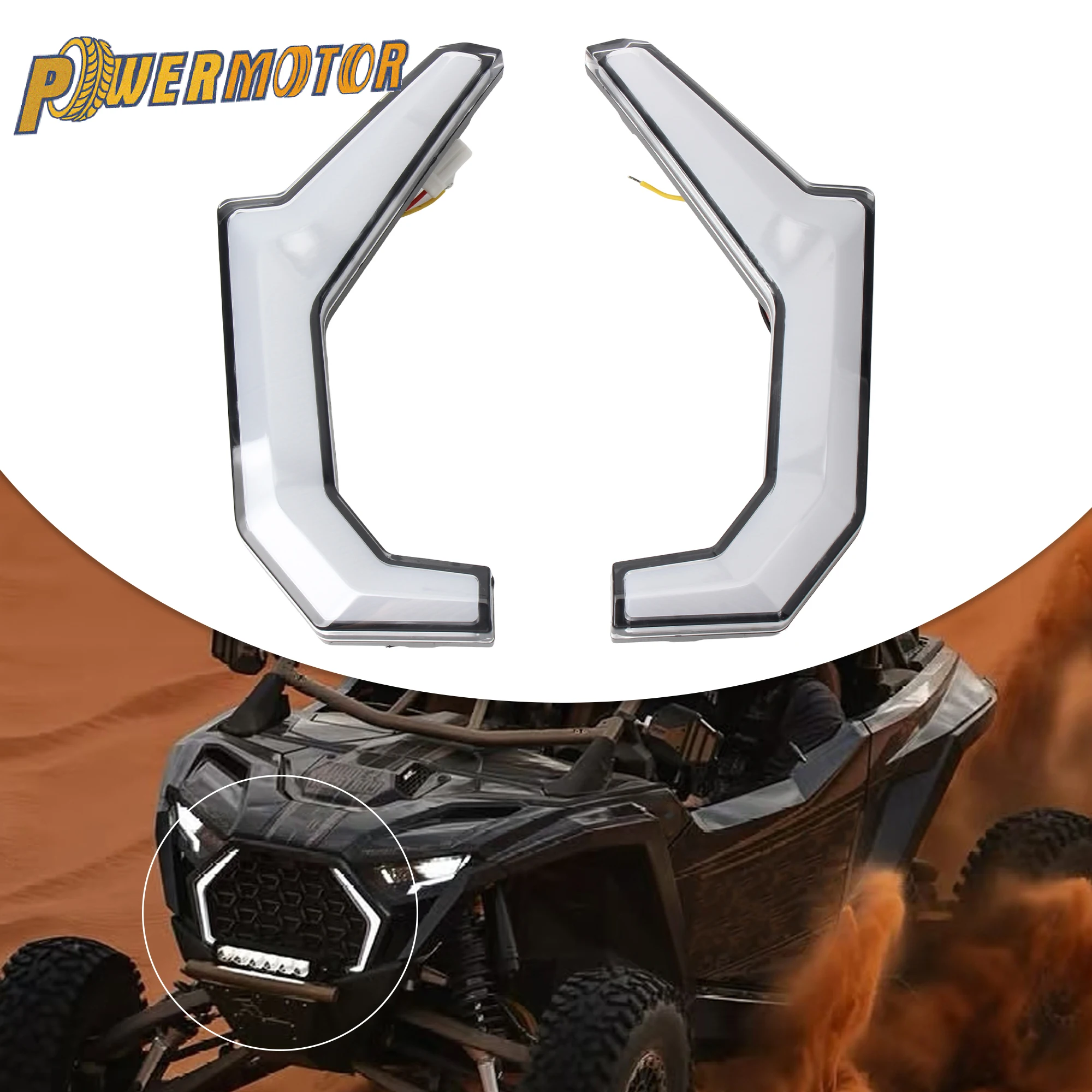 

Motorcycle Dual Function LED Running Light Turn Signal Front Indicator For Polaris RZR XP 1000 900 2014 2018 UTV Accessories