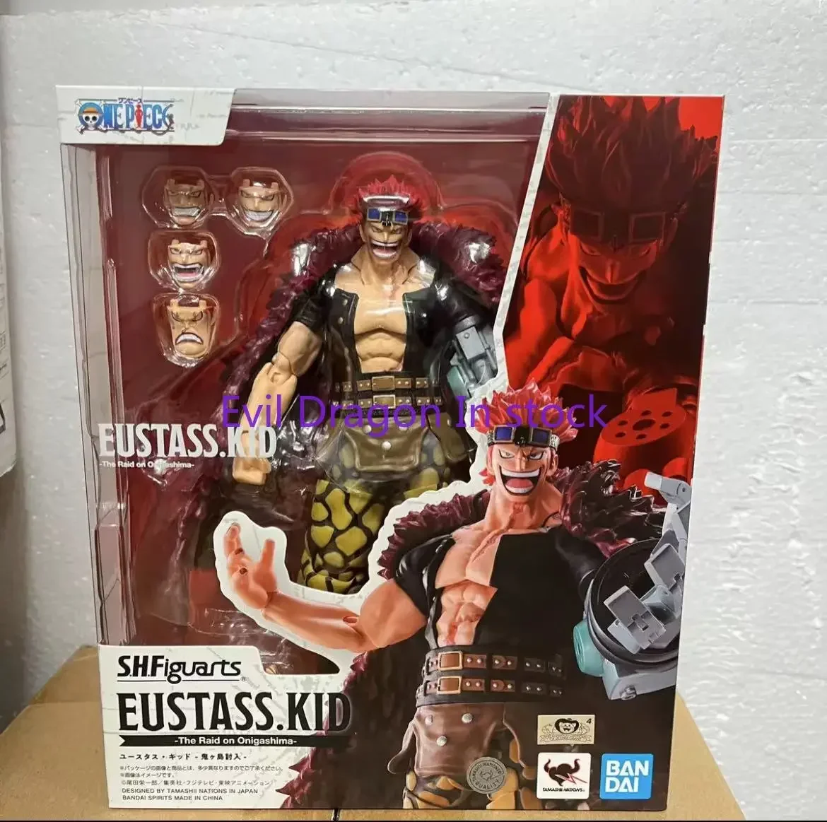 

100% Оригинальная фигурка Bandai Sh Figuarts SHF One Piece Eustass Kid: Коллекционная модель «Разбой на Онигашиме»