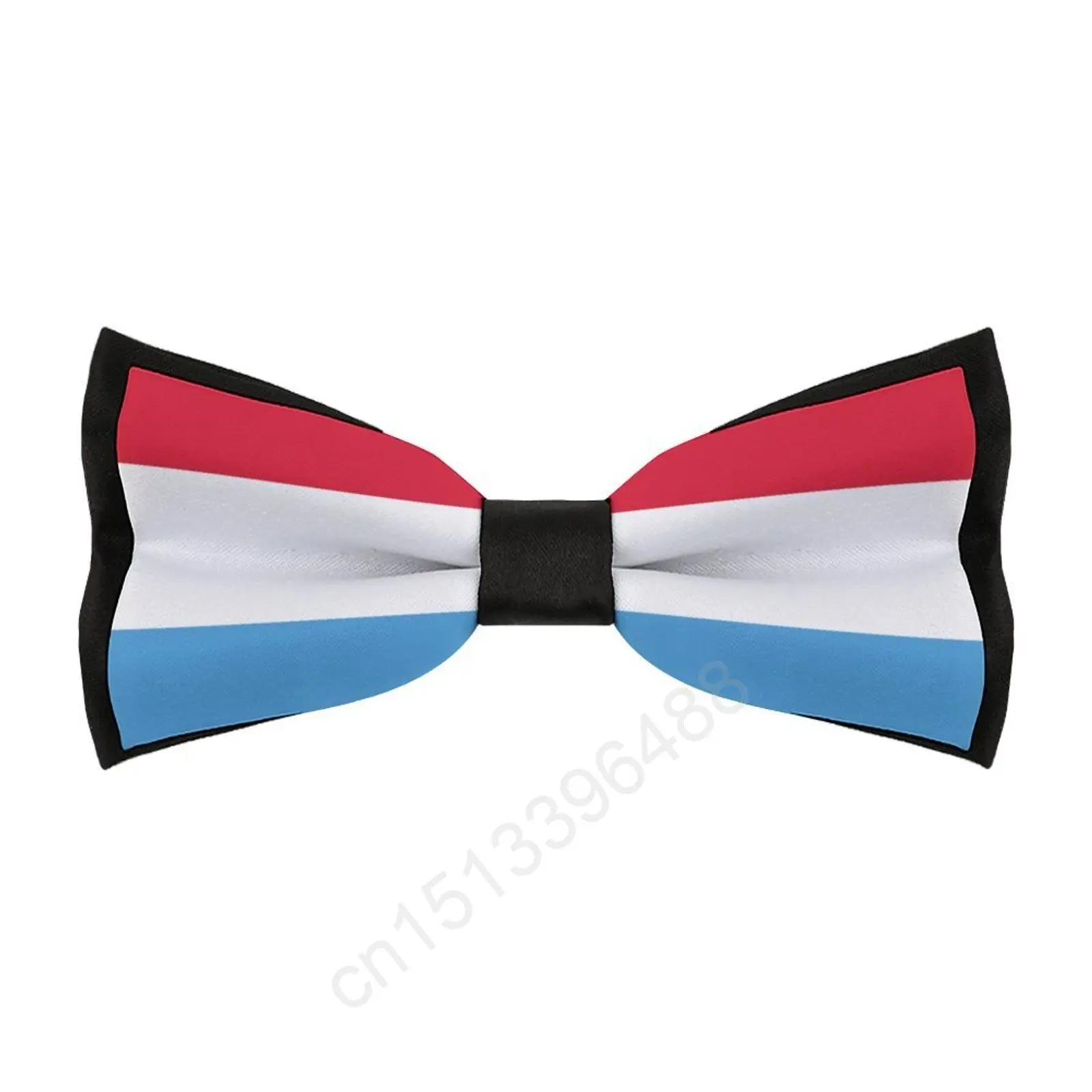 New Polyester Luxembourg Flag Bowtie for Men Fashion Casual Men's Bow Ties Cravat Neckwear For Wedding Party Suits Tie