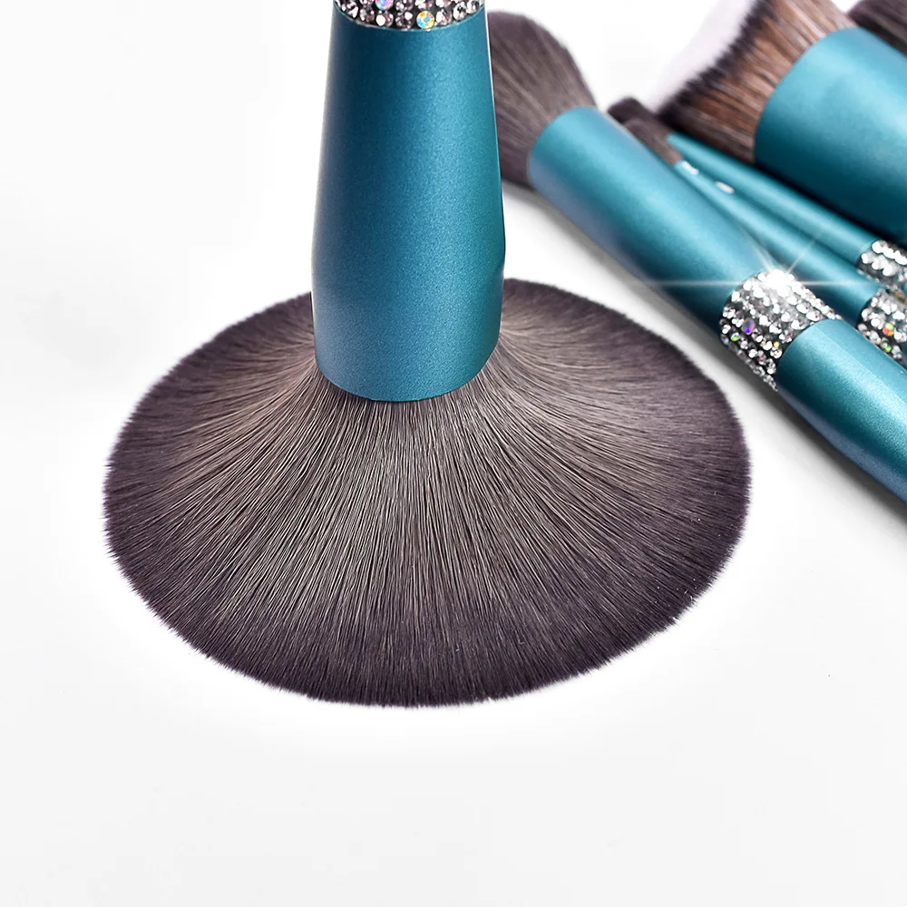 10 Radiant Queen Turquoise makeup brushes & tools Brush Set With Drill Brush Soft Hair Eyeshadow Blush Brush Beauty Tool Set