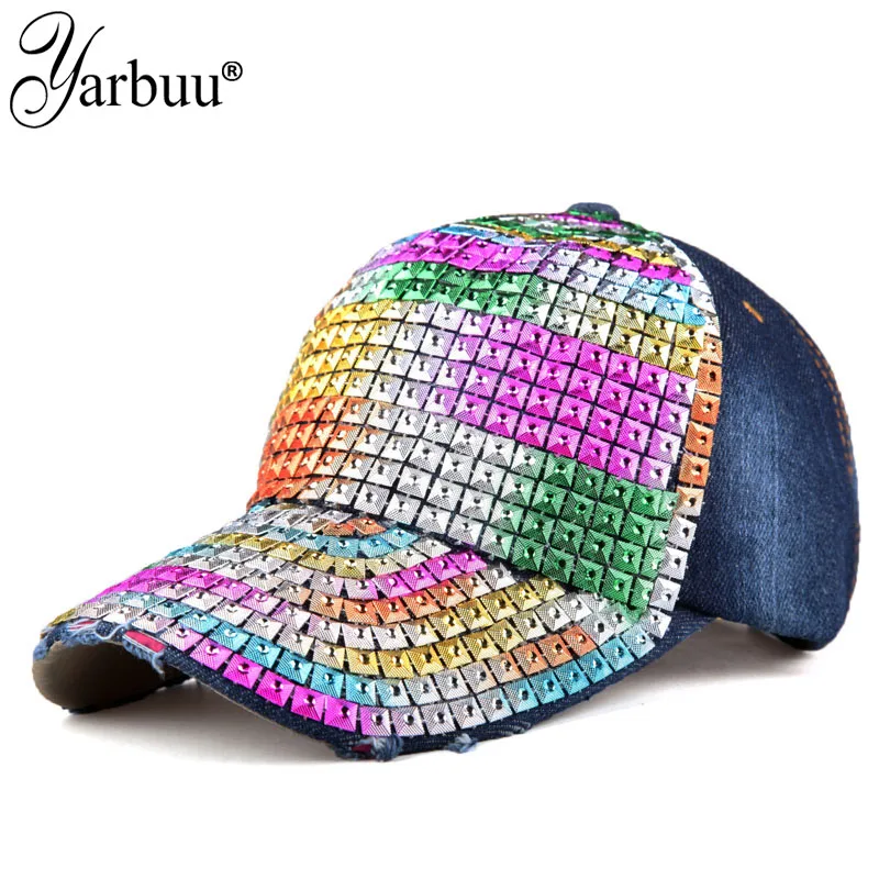 New Fashion Four Seasons Baseball Cap For Women Casual Gorras Hat Denim Rhinestone Caps Casquette Hats Adjustable