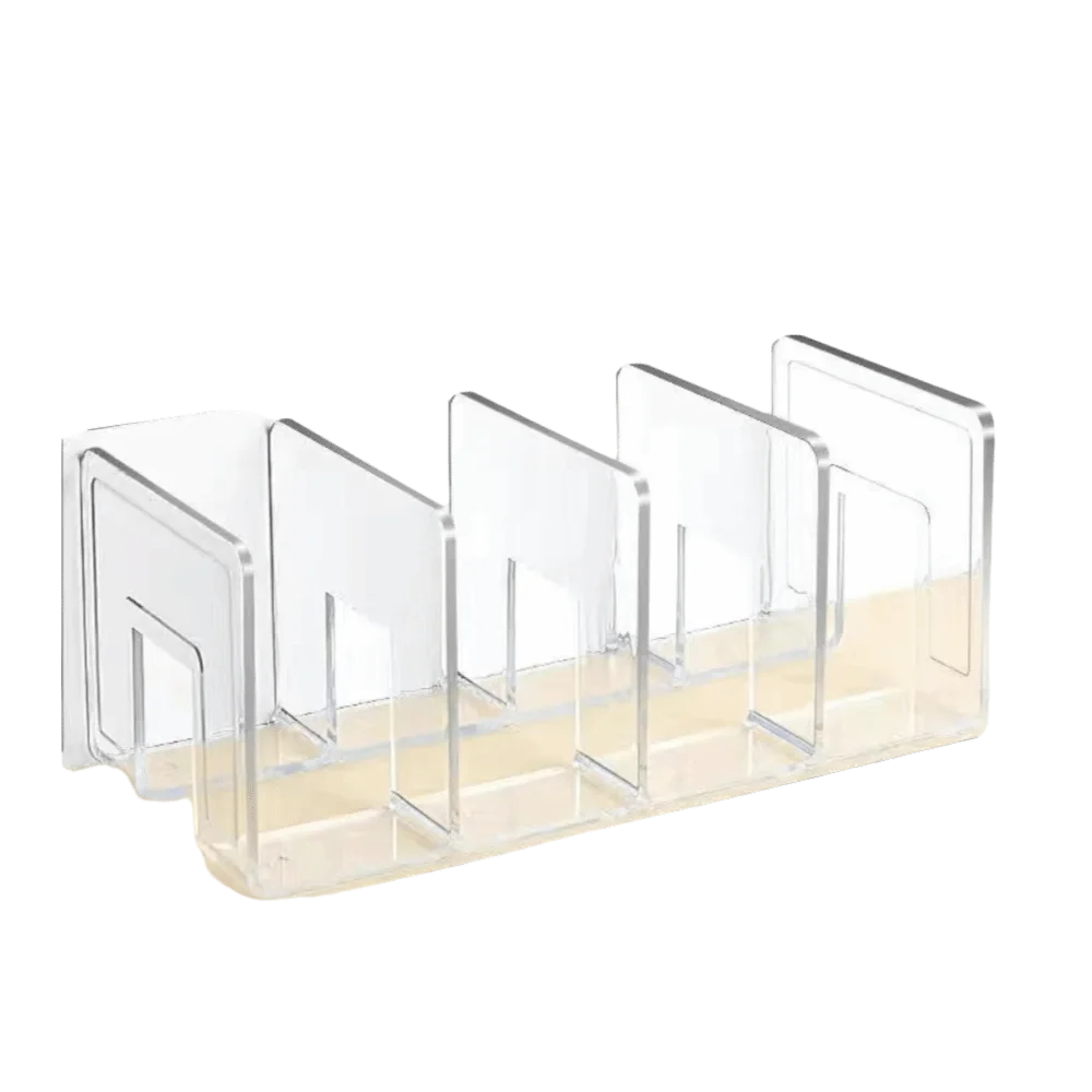 divisor-de-prateleira-em-acrilico-transparente-com-4-compartimentos-para-bolsas-e-malas-organizador-de-mesa-com-4-secoes