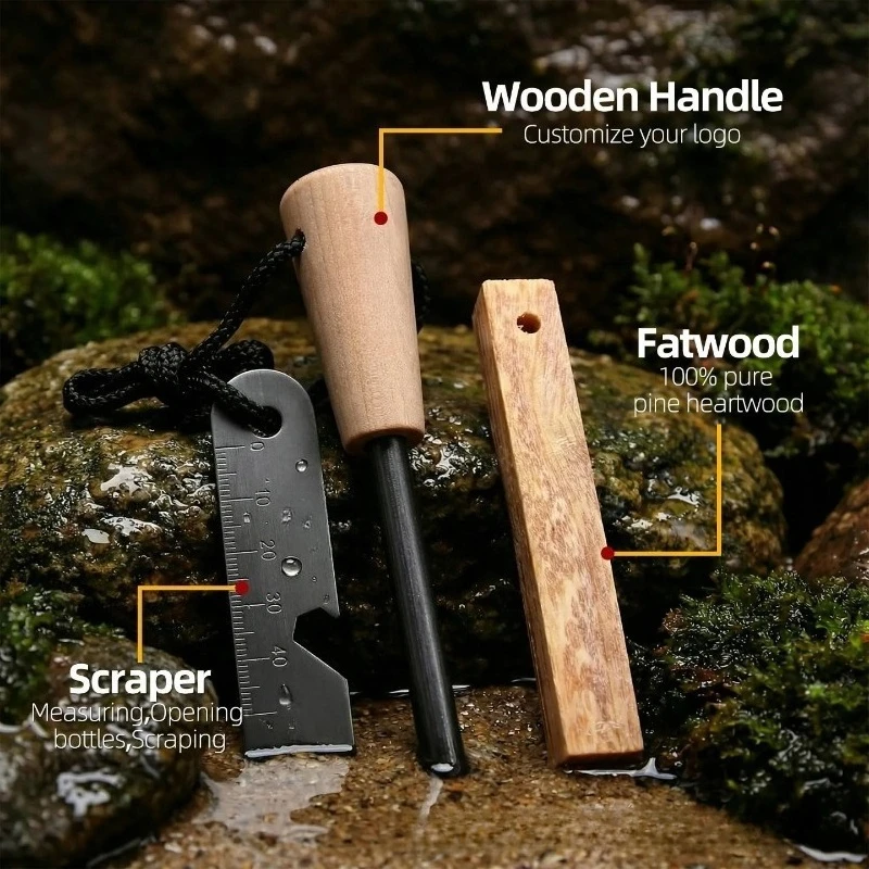 

Same As Bear Grylls' Style Survival Fire Starter Magnesium Flint Rod Portable Emergency Lighters for Camping Hiking Tools